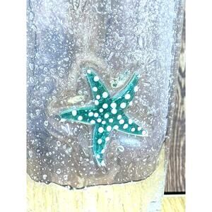 Starfish Handblown Glass Tumbler, Nautical,‎ Ocean, Bubbles